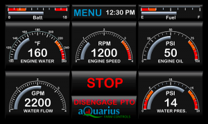 Aquarius diesel pump control screen